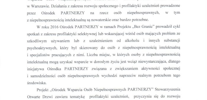 Rekomendacja – Gdańskie Centrum Profilaktyki Uzależnień